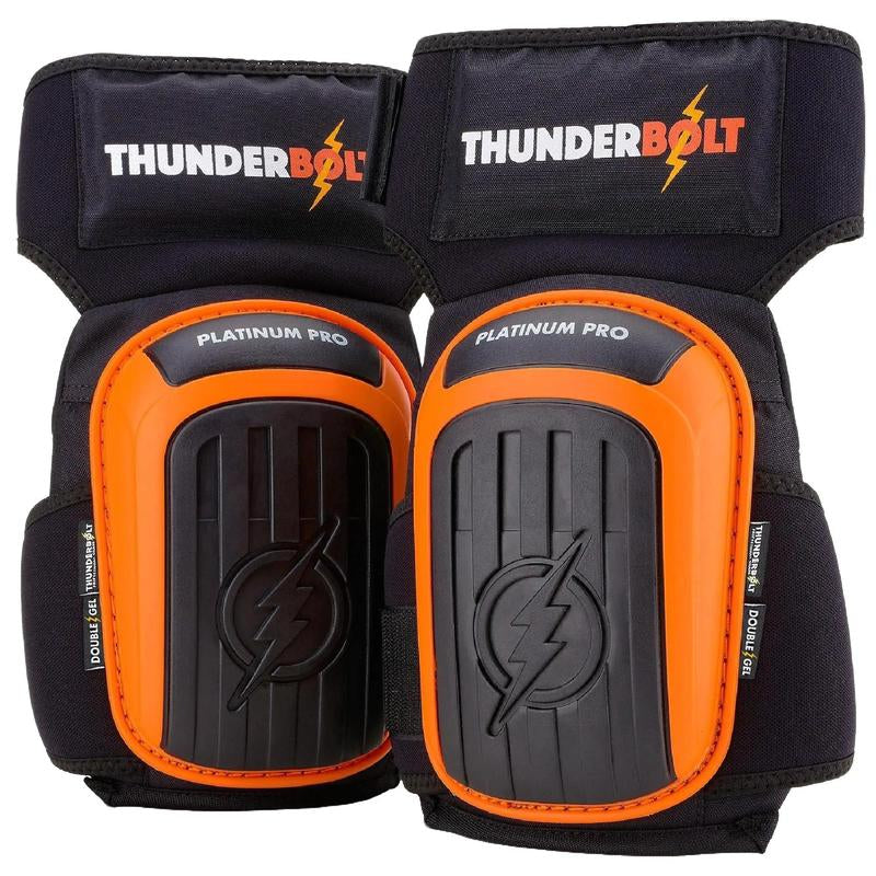 THUNDERBOLT Professional Knee Pads for Work, Construction, Flooring, Gardening, Cleaning, with Double Gel Studson Hardhat
