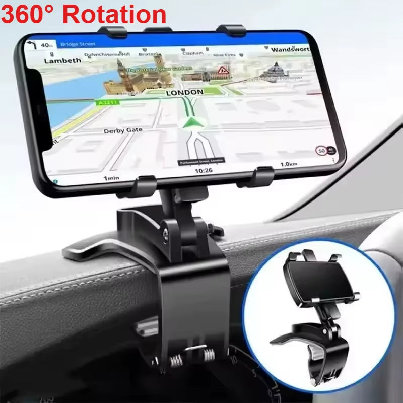 Car Mobile Phone Holder Universal Dashboard Phone Holder Easy Clip Mount Stand Cellphone Stand for GPS Navigation Hanging Holder