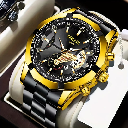 Genuine Domineering Business Sports Watch. Men's Simple Luminous Double Calendar Men's Watch