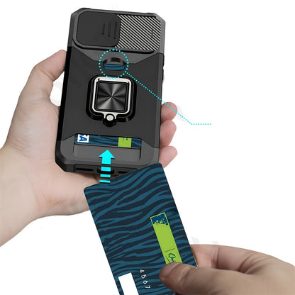 Heavy-Duty Shockproof Phone Case with a Metal Stand And Card Slot, Compatible with for iphone 17 Pro Max, 16 Pro Max, 15 Pro Max, And 14 Pro Max.