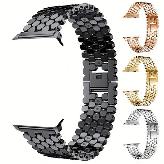 Fashionable Stainless Steel Apple Watch Strap | Series 3 to Ultra | Secure Jewelry Clasp | Perfect Gift Choice