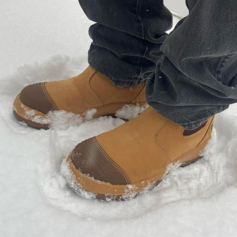 Steel Toe Boots Leather Work Boots for Men Boy Footwear Comfort Botas Construction Slip-Resistantantistatic Wide Width Shoe Springtok Durable Closed