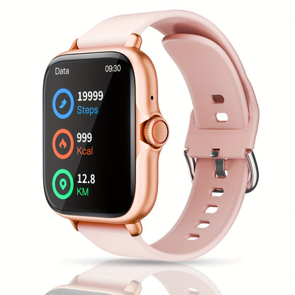 1.83'' Full Touch Screen Smart Watch |, Message Alerts, Call Answering, Sports Pedometer, Health Monitoring, Compatible with Iphone/Android, Alloy Body, Silicone Strap, DESERTCAT - Ideal Gift for And Birthdays