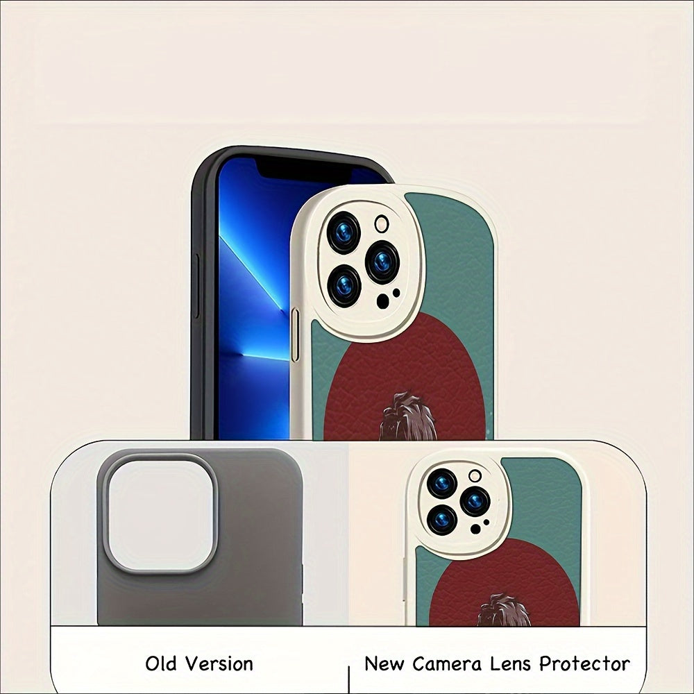 Stylish Icon Print Lambskin Phone Case - Basic Cases with Animation Design, Flexible TPU Rubber, Shockproof Protection, and Compatible with Multiple iPhone Models