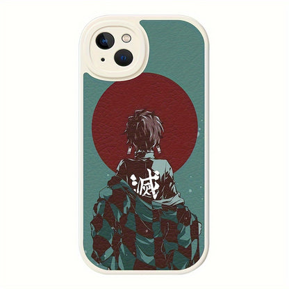 Stylish Icon Print Lambskin Phone Case - Basic Cases with Animation Design, Flexible TPU Rubber, Shockproof Protection, and Compatible with Multiple iPhone Models
