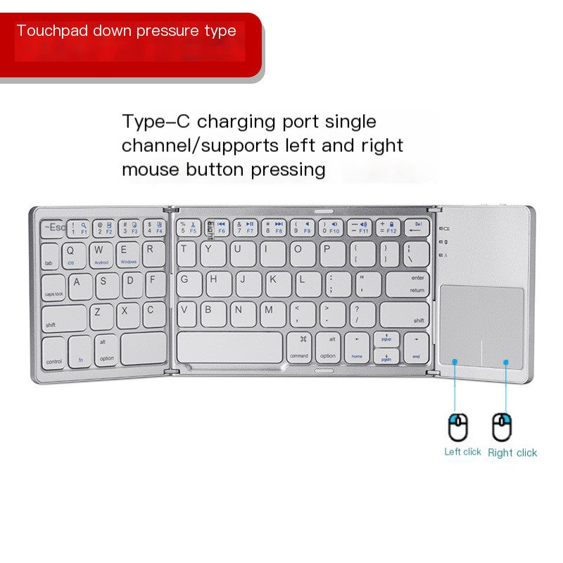 Compact Bluetooth Foldable Keyboard with Touchpad