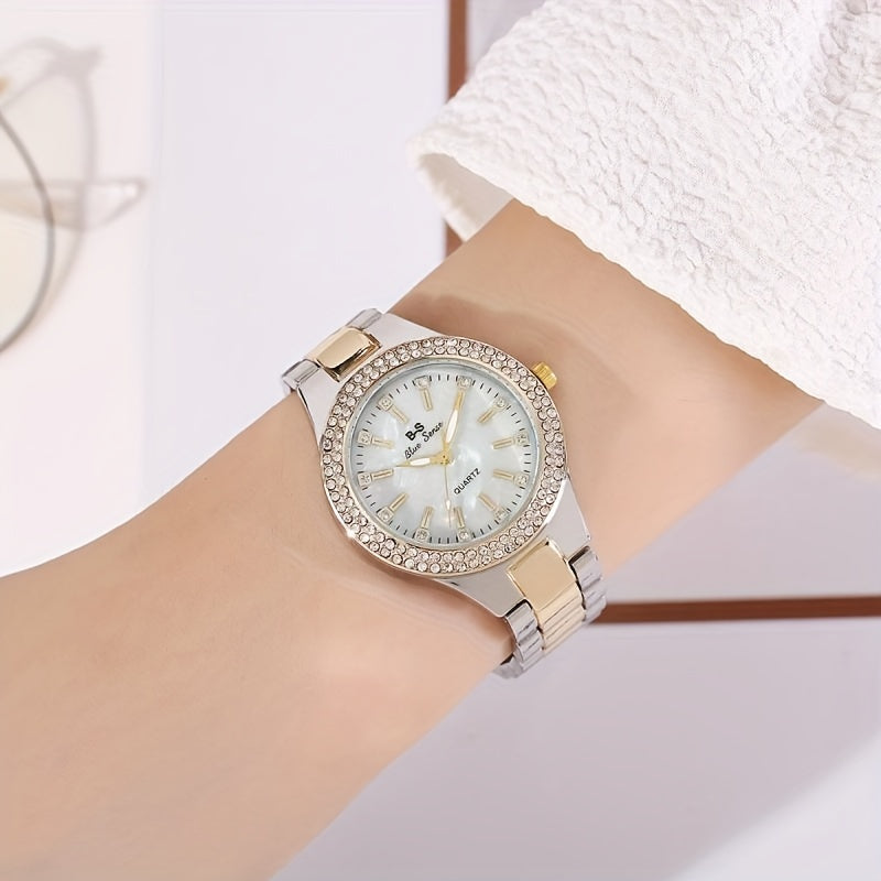 Rhinestone Decor Quartz Watch Casual Analog Party Dress Watch, Gift For Mother's Day Valentine's Day