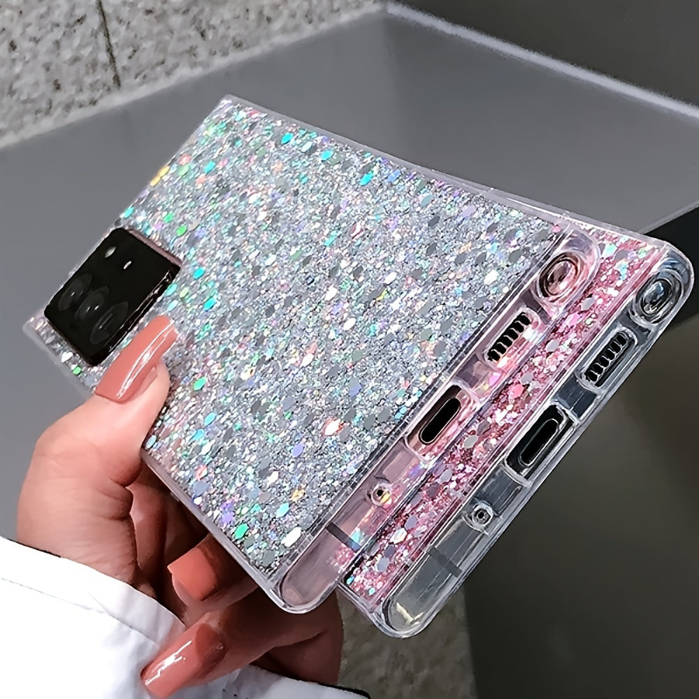Luxury Bling Glitter Sequins Phone Case For Samsung S23 Ultra S23 Plus S22 Ultra S21 S20 FE S10 Plus Shine Silicone Soft Shockproof Protective Bumper Cover
