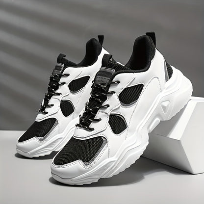 Men's Fashion Platform Sneakers - Casual Athletic Dad Shoes, Height-Increasing Breathable Mesh, Anti-Slip EVA Sole, Suitable for Running and Outdoor Activities, Thick-Soled Walking Shoes