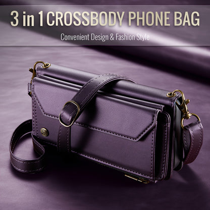 New Wallet Phone Case Wrist Shoulder Strap Lanyard Flip Magnetic Clasp Card Holder Kickstand Women Small Crossbody Handbag For Samsung Galaxy Note10+ 20 S24 S23 S22 S21 S20 S10 Plus Ultra FE Coin Purse A01 A04 A12 A13 A14 A22