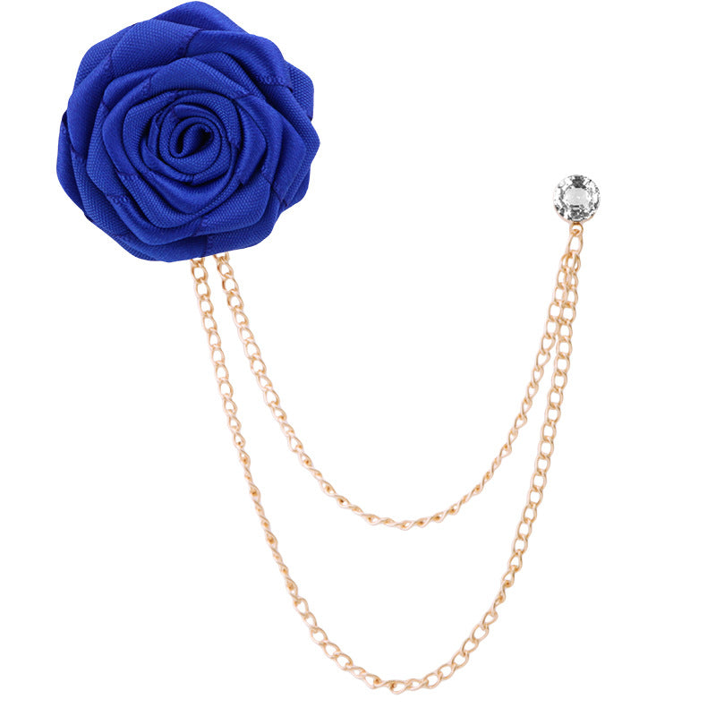 Men's Wedding Ceremony Groom Brooch - Handmade Rose Chain Brooch - For Grooms - Perfect for Wedding Occasions - Ideal Gift for Weddings & Anniversaries