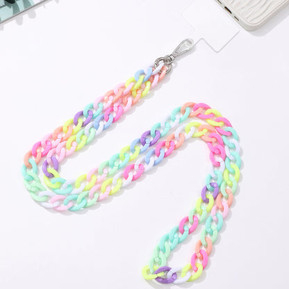 1pc Color Acrylic Cross-body 120cm/ 47.24inch Chain Phone Case Jewelry Pendant Shoulder Strap Chain