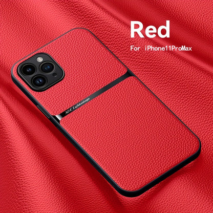 Litchi Pattern PU Leather Phone Case For Iphone15promax With Built-in Magnetic Suction 14 Promax Luxury Style 11 PU Leather 13 Promax Full Package Fall Protection Case