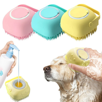 Soft Dog Brush Pet Shampoo Massager Bath Bathroom Puppycat Washing Grooming Shower Brush