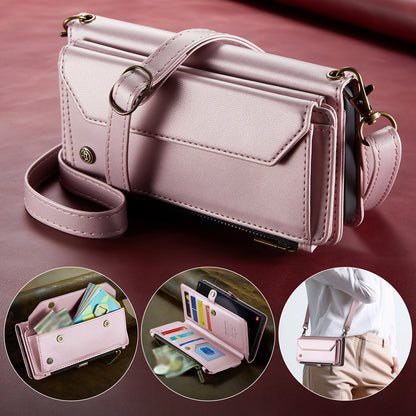 New Wallet Phone Case Wrist Shoulder Strap Lanyard Flip Magnetic Clasp Card Holder Kickstand Women Small Crossbody Handbag For Samsung Galaxy Note10+ 20 S24 S23 S22 S21 S20 S10 Plus Ultra FE Coin Purse A01 A04 A12 A13 A14 A22