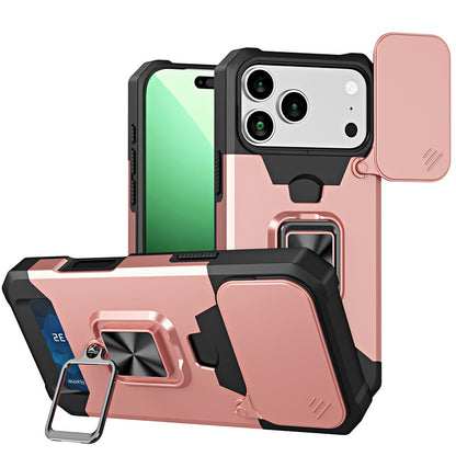 Heavy-Duty Shockproof Phone Case with a Metal Stand And Card Slot, Compatible with for iphone 17 Pro Max, 16 Pro Max, 15 Pro Max, And 14 Pro Max.
