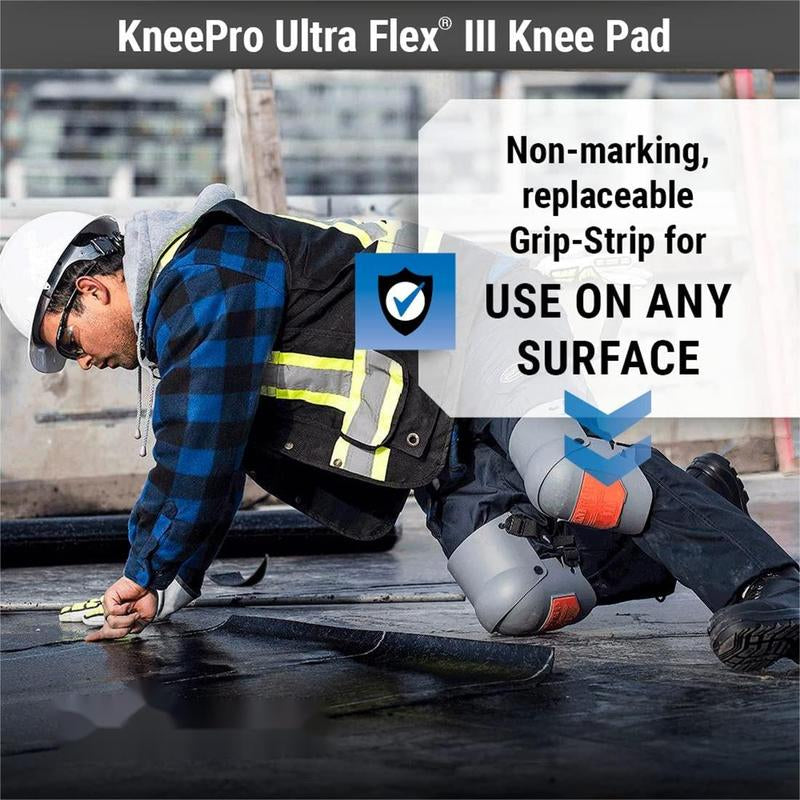 Ultra Flex III Kneepro Knee Pads for Construction, Gardening, Roofing, Work, Flooring - Pro Protection & Comfort for Men & Women Safety