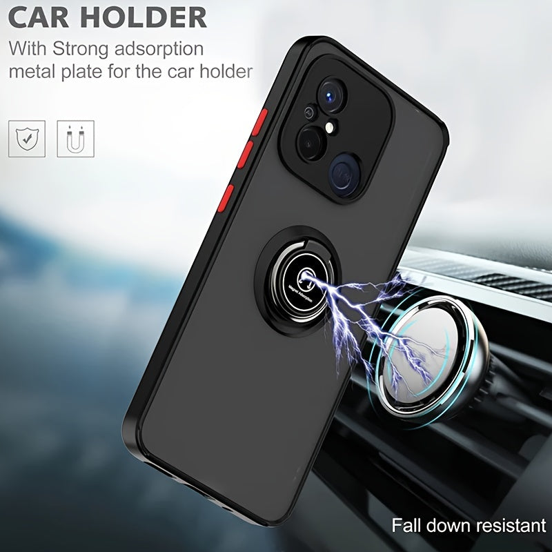 Shockproof Case For Xiaomi For Redmi 13C 12C 12 4G 12 5G Back Phone Case Cover With Car Holder