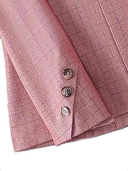 Women'S Solid Color Lapel Neck Button Blazer, Elegant Long Sleeve Blazer for Work Office Business, Winter Clothes Women, Ladies Blazer for All Seasons， Business Wear