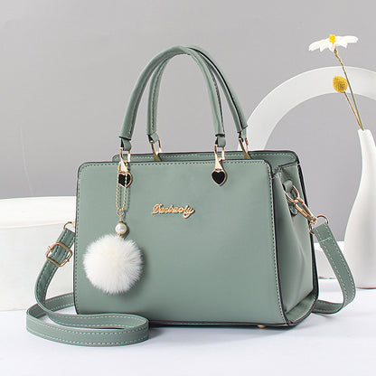 Elegant Lightweight Faux Leather Handbag - Women's Solid Color Shoulder Bag with Tassel Embellishment, Adjustable Strap, Zipper Closure, Polyester Lined, Edge Paint Detail - Available in Multiple Colors