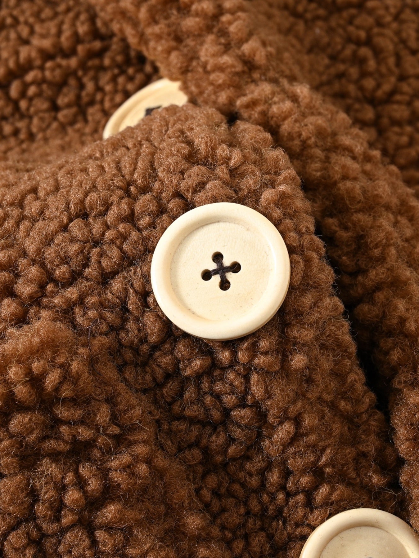 Girls' Lamb Fur Jacket | JOMAKE Korean-Style Lapel Collar, Two-Tone, Warm Windbreaker with Pockets, Lining, Button Closure, Long Sleeves for Winter