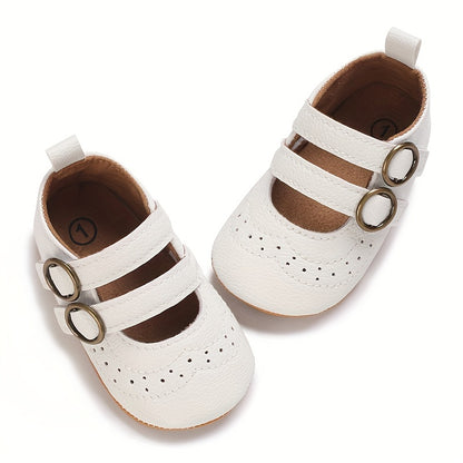 Baby Girl Shoes Mary Jane Flats Soft Sole Non-slip Hook And Loop Fastener Princess Shoes Toddler Shoes