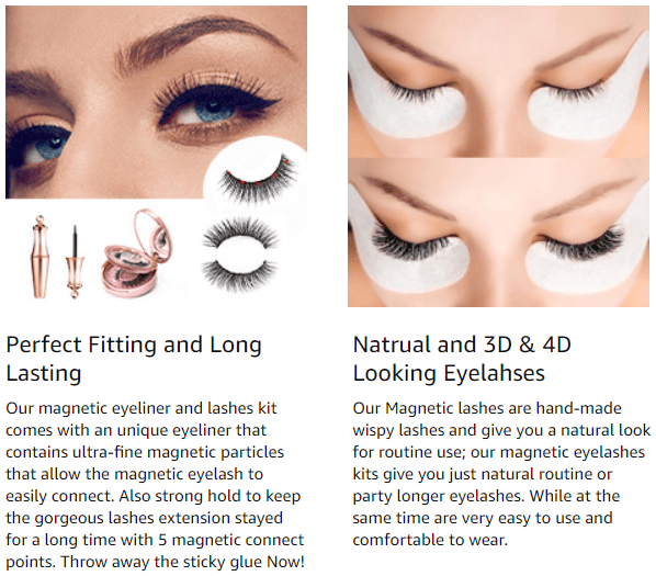 5 Pairs Magnetic Eyelashes And Eyeliner Kit Reusable 3D Magnetic False Lashes Extension No Glue Needed - Eyes Makeup Sets for Mother