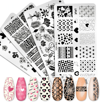 Professional Nail Transfer Tool with Nail Enhancement Templates - Odorless DIY Manicure & Pedicure System for Salon & Use, Temporary/Permanent Nail Stamping Press Plate