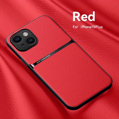 Litchi Pattern PU Leather Phone Case For Iphone15promax With Built-in Magnetic Suction 14 Promax Luxury Style 11 PU Leather 13 Promax Full Package Fall Protection Case