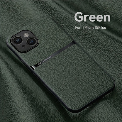 Litchi Pattern PU Leather Phone Case For Iphone15promax With Built-in Magnetic Suction 14 Promax Luxury Style 11 PU Leather 13 Promax Full Package Fall Protection Case