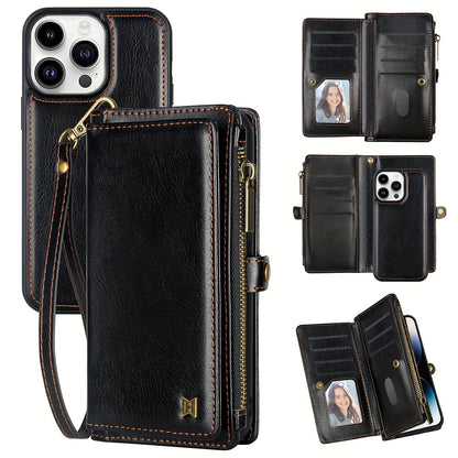 Wallet Zipper Magnetic Handbag Phone Case For IPhone 11 12 13 14 15 Pro Plus ProMax