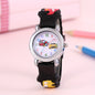 1pc Boys Girls Teen Cute Car Print Round Dial Quartz Watch For Gift Daily Life