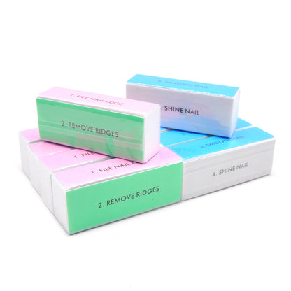 5pcs Colorful 4-Sided Sponge Nail Polish Buffers Multifunctional Professional Sandpaper Nail File Edge Grinder Nail Care Tools