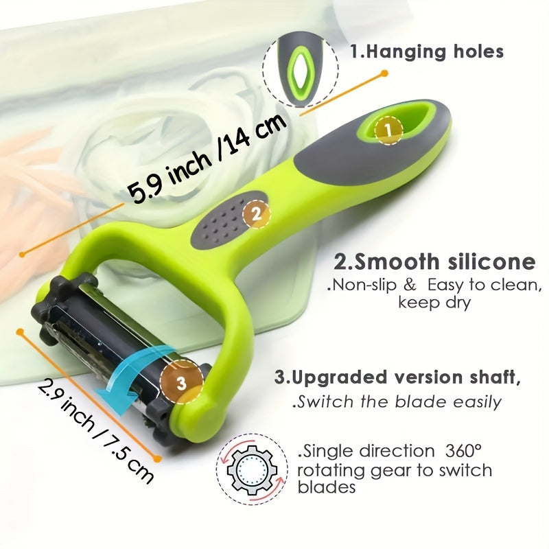 1 Pc Multifunctional Paring Knife 3-in-1 Rotary Peeler Grater Convenient Melon Planer