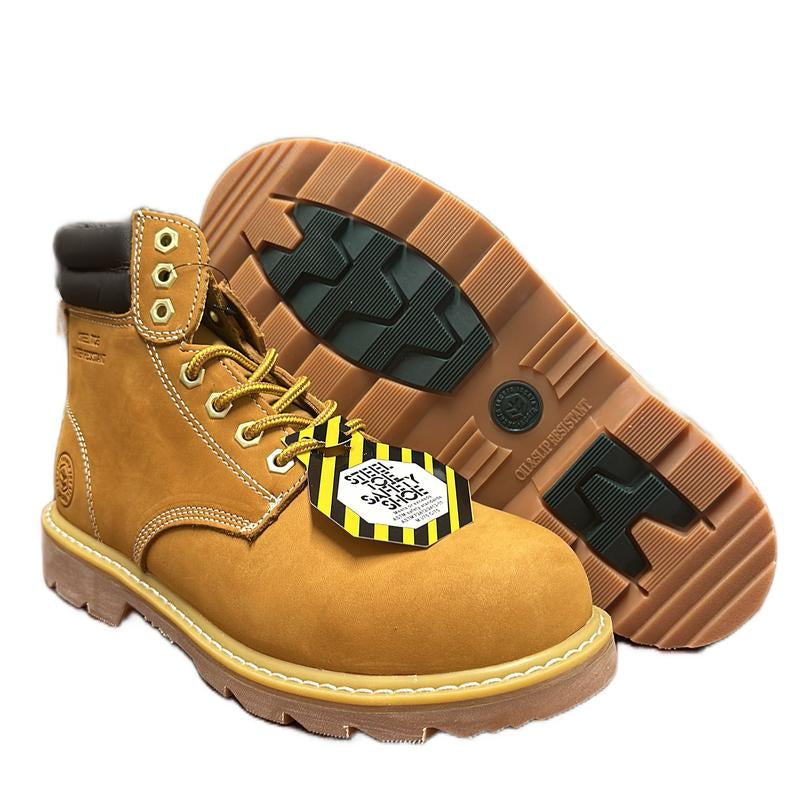 8605 Men’S Steel Toe Work Boots Non Slip Rubber Water Resistant Construction