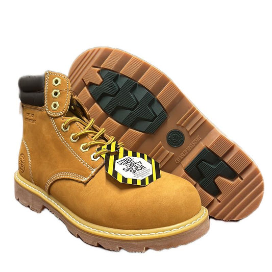 8605 Men’S Steel Toe Work Boots Non Slip Rubber Water Resistant Construction