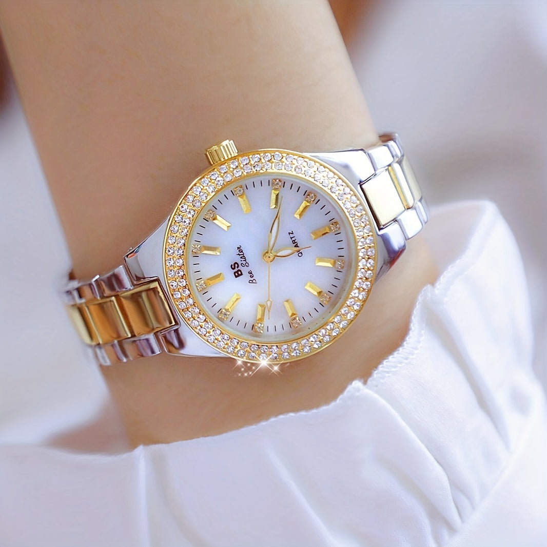 Rhinestone Decor Quartz Watch Casual Analog Party Dress Watch, Gift For Mother's Day Valentine's Day