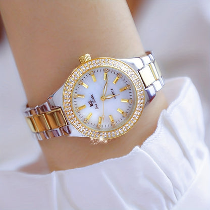 Rhinestone Decor Quartz Watch Casual Analog Party Dress Watch, Gift For Mother's Day Valentine's Day