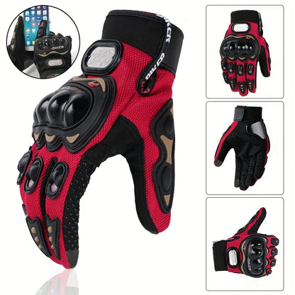 Suitable For Motorcycles, Road Bikes, Off-road Motorcycles, Spring, Summer, Autumn, And Winter Unisex Finger Touch Screen Gloves For Men And Women, Breathable Cycling Gloves, Motorcycle Gloves, Bicycle Gloves.