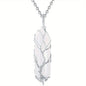 1pc Tree Of Life Wire Wrapped Crystal Point Pendant Necklace, Reiki Healing Crystal Stone Necklaces, Natural Hexagonal Gemstone Quartz Jewelry For Women