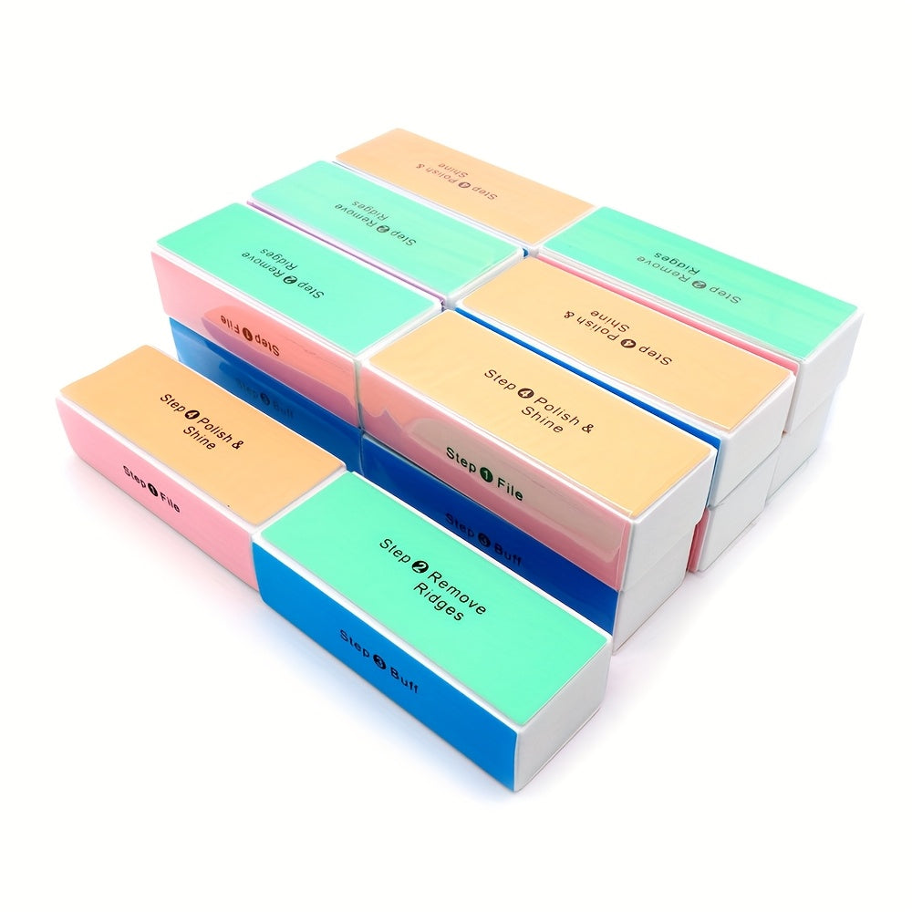 5pcs Colorful 4-Sided Sponge Nail Polish Buffers Multifunctional Professional Sandpaper Nail File Edge Grinder Nail Care Tools