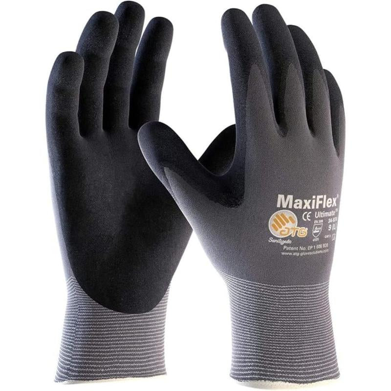 Maxiflex Ultimate 12 Pairs Micro-Foam Nitrile Work Gloves Heavy-Duty Construction Gear & Safety Ultra-Lightweight Breathable Flexible Abrasion Resistant for Men