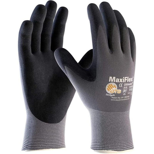 Maxiflex Ultimate 12 Pairs Micro-Foam Nitrile Work Gloves Heavy-Duty Construction Gear & Safety Ultra-Lightweight Breathable Flexible Abrasion Resistant for Men