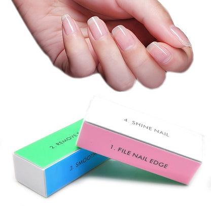 5pcs Colorful 4-Sided Sponge Nail Polish Buffers Multifunctional Professional Sandpaper Nail File Edge Grinder Nail Care Tools