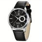 PAGAN DESIGN Fashion Casual Sports Watch Men Stainless Steel Waterproof Quartz Watch Leather Strap