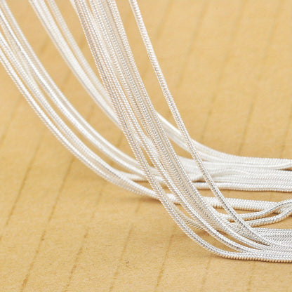 10pcs Classic Simple 925-silver-plated Snake Bone Pattern Chain For Jewelry Making Accessories Necklace Bracelet Handmade Material Art Craft