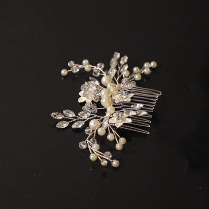 Crystal Bridal Hair Comb, Faux Pearl Wedding Hair Comb, Bridal Comb, Hair Pin For Wedding, Bridal Hair Piece, Hair Accessory
