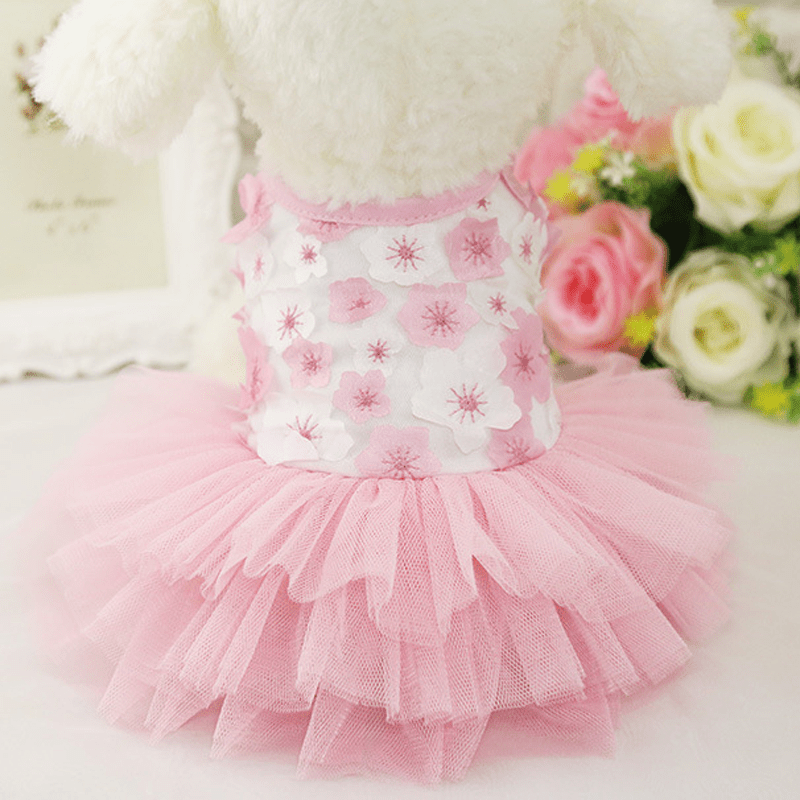 Cute Dog Dress with Mesh Design
