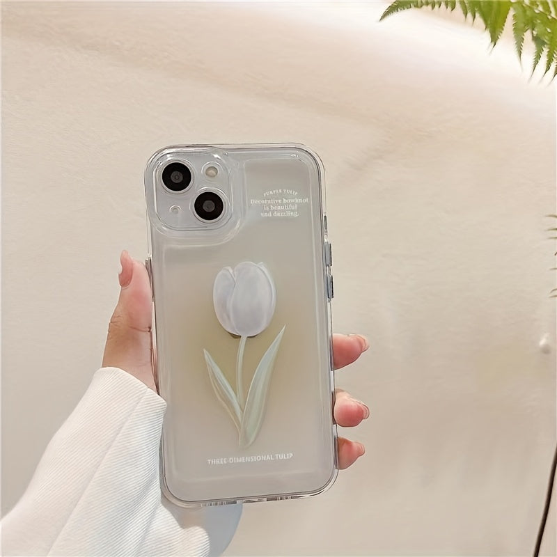 2pc Durable Drop-Proof Phone Case with Stylish Rose Design - Ultra-Protection for Your Apple Device