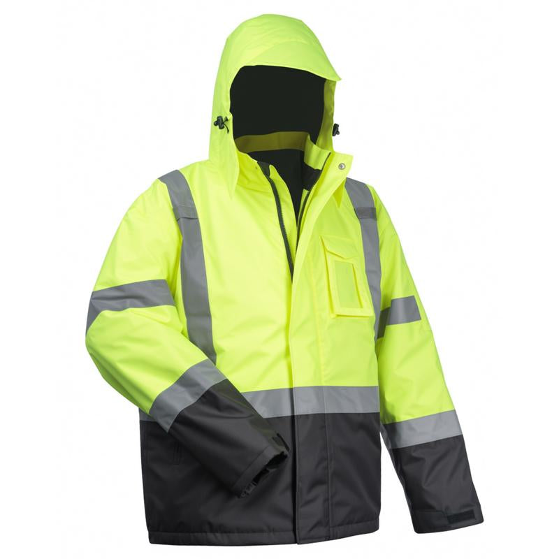 Toolant Warm Safety Jackets for Men, High Visibility Reflective Work Jackets, Waterproof Construction Coats for Cold Weather